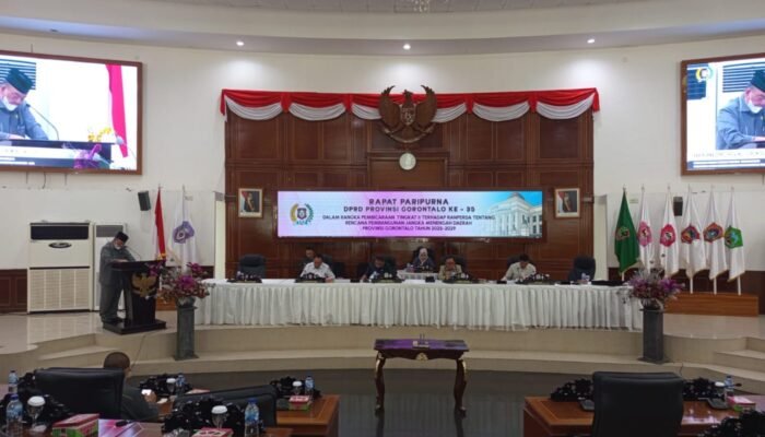 DPRD Provinsi Gorontalo Gelar Paripurna, Bahas Ranperda RPJMD Tahun 2025–2029