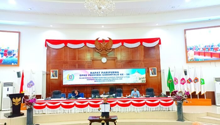 Tindak Lanjut Ranperda, Rapat Paripurna ke-56 Deprov Gorontalo Tetapkan Tiga Pansus