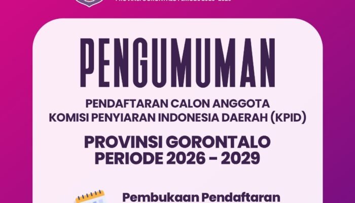 Tim Seleksi KPID Gorontalo Buka Pendaftaran Bagi Masyarakat